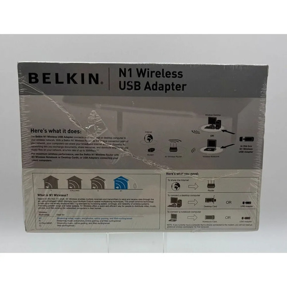 Belkin N1 Wireless Network Adapter USB 2.0 F5D8051 See Note - Picture 2 of 6